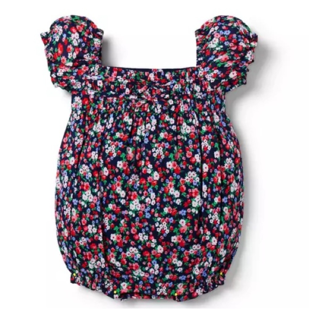 Janie and Jack Baby Floral Bow Romper